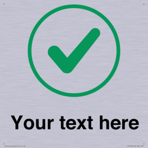 Custom plain background, green tick in circle sign